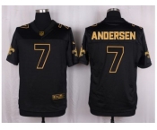 Nike New Orleans Saints #7 Morten Andersen Black Pro Line Gold Collection Jersey[Elite]