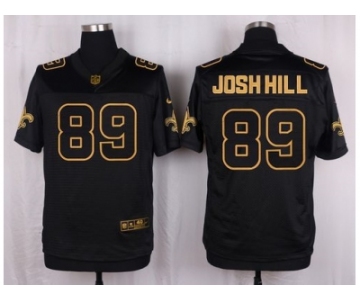 Nike New Orleans Saints #89 Josh Hill Black Pro Line Gold Collection Jersey[Elite]