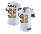 Women Nike New Orleans Saints #92 Marcus Davenport White Stitched NFL Limited Rush Jersey