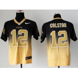 nike nfl jerseys new orleans saints #12 colston black-gold[Elite drift fashion][second version]