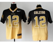 nike nfl jerseys new orleans saints #12 colston black-gold[Elite drift fashion][second version]