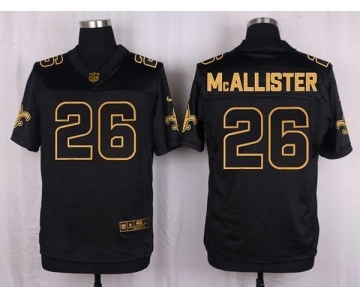 nike nfl jerseys new orleans saints #26 mcallister black gold collection[Elite]