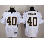 nike nfl jerseys new orleans saints #40 breaux white[Elite]