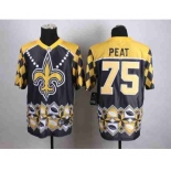 nike nfl jerseys new orleans saints #75 peat noble fashion[2015 Elite]