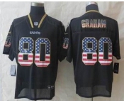 nike nfl jerseys new orleans saints #80 graham black[Elite USA flag fashion]