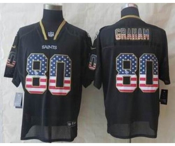 nike nfl jerseys new orleans saints #80 graham black[Elite USA flag fashion]