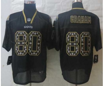 nike nfl jerseys new orleans saints #80 graham black[Elite united sideline]