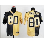 nike nfl jerseys new orleans saints #80 graham gold-black[Elite split]