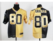 nike nfl jerseys new orleans saints #80 graham gold-black[Elite split]