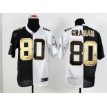 nike nfl jerseys new orleans saints #80 graham white-black[Elite split]