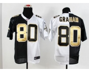 nike nfl jerseys new orleans saints #80 graham white-black[Elite split]