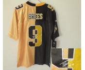 nike nfl jerseys new orleans saints #9 brees black-gold[Elite split signature]