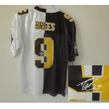 nike nfl jerseys new orleans saints #9 brees black-white[Elite split signature]