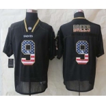 nike nfl jerseys new orleans saints #9 brees black[Elite USA flag fashion]