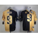 nike nfl jerseys new orleans saints #9 brees golden-black[Elite split 50th Patch]