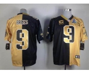 nike nfl jerseys new orleans saints #9 brees golden-black[Elite split 50th Patch]