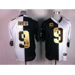 nike nfl jerseys new orleans saints #9 brees white-black[Elite split]