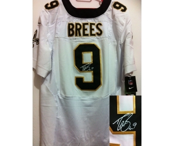 nike nfl jerseys new orleans saints #9 brees white[Elite signature]