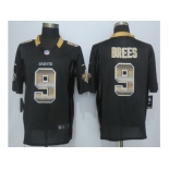 2015 new nike new orleans saints #9 brees black strobe jerseys[limited]