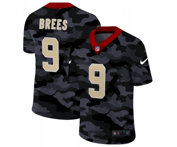 Men New Nike New Orleans Saints #9 Brees 2020 Nike 2ndCamo Salute to Service Limited