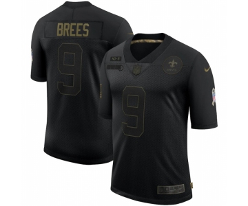 Men New Orleans Saints #9 Drew Brees Nike 2020 Salute To Service Limited Jersey Black