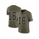 Men Nike New Orleans Saints #16 Brandon Coleman Limited Olive 2017 Salute to Service NFL Jersey