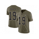 Men Nike New Orleans Saints #19 Ted Ginn Jr Limited Olive 2017 Salute to Service NFL Jersey