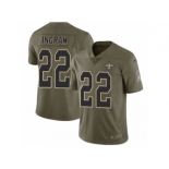 Men Nike New Orleans Saints #22 Mark Ingram Limited Olive 2017 Salute to Service NFL Jersey