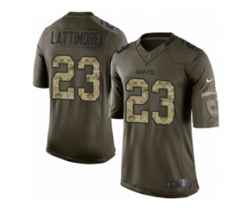 Men Nike New Orleans Saints #23 Marshon Lattimore Limited Green Salute to Service NFL Jersey