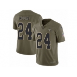 Men Nike New Orleans Saints #24 Sterling Moore Limited Olive 2017 Salute to Service NFL Jersey