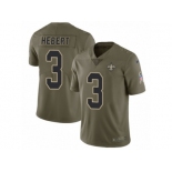 Men Nike New Orleans Saints #3 Bobby Hebert Limited Olive 2017 Salute to Service NFL Jersey