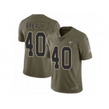 Men Nike New Orleans Saints #40 Delvin Breaux Limited Olive 2017 Salute to Service NFL Jersey