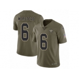 Men Nike New Orleans Saints #6 Thomas Morstead Limited Olive 2017 Salute to Service NFL Jersey