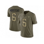 Men Nike New Orleans Saints #6 Thomas Morstead Limited Olive Camo 2017 Salute to Service NFL Jersey