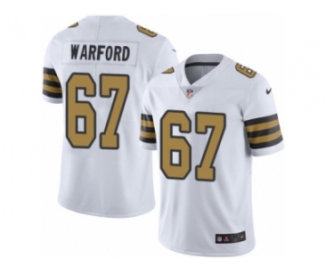 Men Nike New Orleans Saints #67 Larry Warford Limited White Rush Vapor Untouchable NFL Jersey