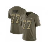 Men Nike New Orleans Saints #77 Willie Roaf Limited Olive Camo 2017 Salute to Service NFL Jersey