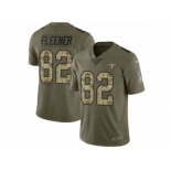 Men Nike New Orleans Saints #82 Coby Fleener Limited Olive Camo 2017 Salute to Service NFL Jersey