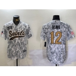 Men's New Orleans Saints #12 Chris Olave Arctic Camo 2024 Salute to Service Stitched Baseball Jersey