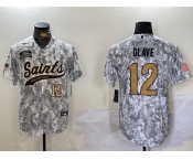 Men's New Orleans Saints #12 Chris Olave Arctic Camo 2024 Salute to Service Stitched Baseball Jerseys