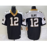 Men's New Orleans Saints #12 Chris Olave Black 2023 FUSE 1987 Legacy Vapor Stitched Jersey