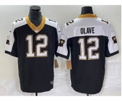 Men's New Orleans Saints #12 Chris Olave Black 2023 FUSE 1987 Legacy Vapor Stitched Jersey