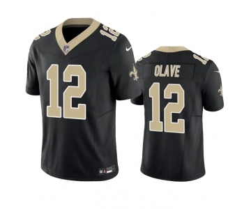 Men's New Orleans Saints #12 Chris Olave Black 2023 F.U.S.E. Vapor Untouchable Limited Stitched Jersey