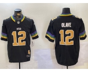 Men's New Orleans Saints #12 Chris Olave Black 2024 F.U.S.E. Vapor Limited Stitched Jerseys