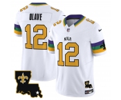 Men's New Orleans Saints #12 Chris Olave White 2024 F.U.S.E. Vapor Limited Stitched Jersey