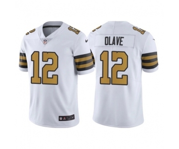 Men's New Orleans Saints #12 Chris Olave White Limited Stitched Jersey