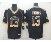 Men's New Orleans Saints #13 Michael Thomas Black Drift Fashion Color Rush Limited Stitched NFL Jersey