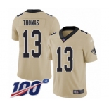 Men's New Orleans Saints #13 Michael Thomas Limited Gold Inverted Legend 100th Season Football Jersey