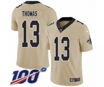 Men's New Orleans Saints #13 Michael Thomas Limited Gold Inverted Legend 100th Season Football Jersey