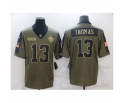 Men's New Orleans Saints #13 Michael Thomas Nike Olive 2021 Salute To Service Limited Player Jersey