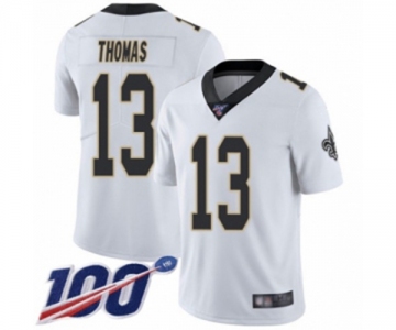 Men's New Orleans Saints #13 Michael Thomas White Vapor Untouchable Limited Player 100th Season Football Jersey